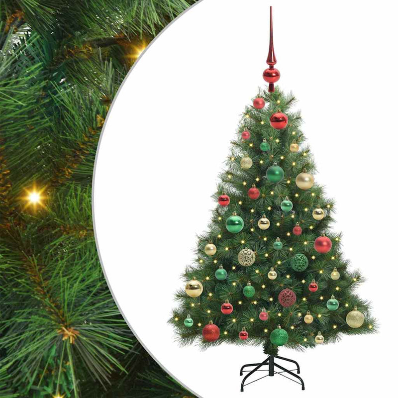 vidaXL Mű karácsonyfa 150 LED-del állvánnyal Zöld 120 cm PE és PVC