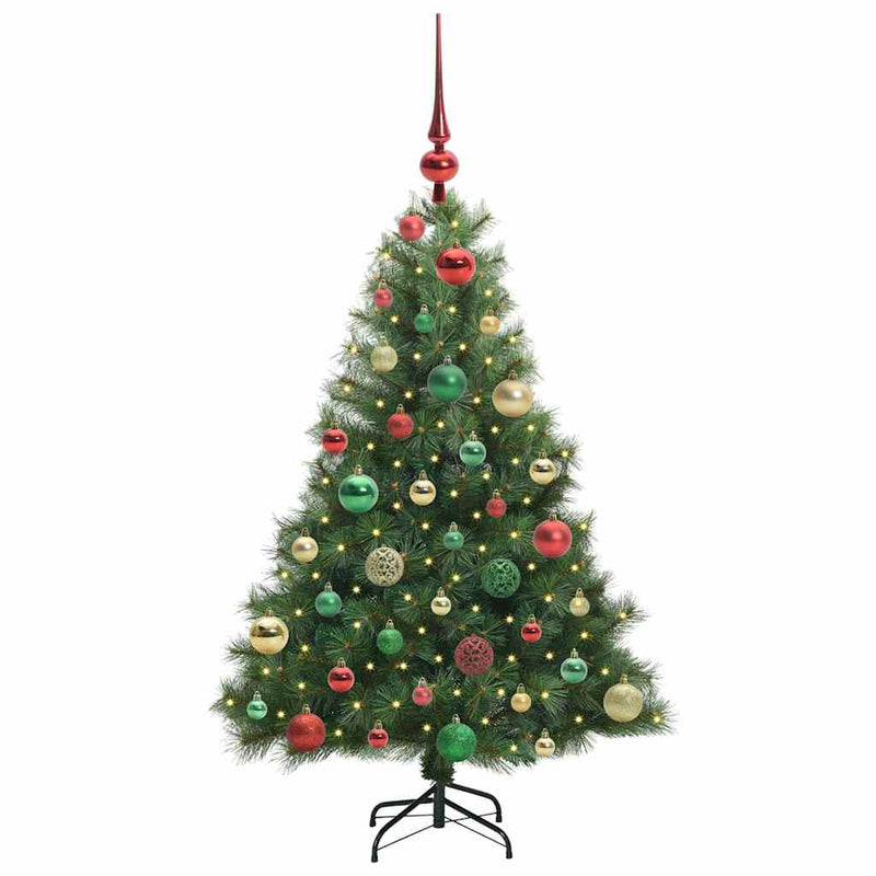 vidaXL Mű karácsonyfa 150 LED-del állvánnyal Zöld 120 cm PE és PVC