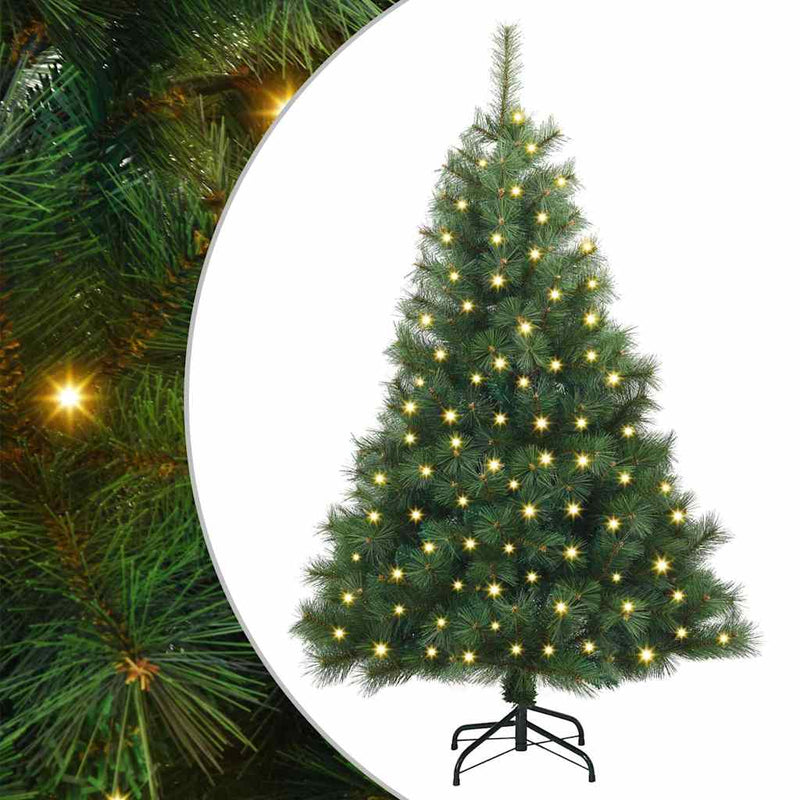 vidaXL Mű karácsonyfa 150 LED-del állvánnyal Zöld 150 cm PE és PVC