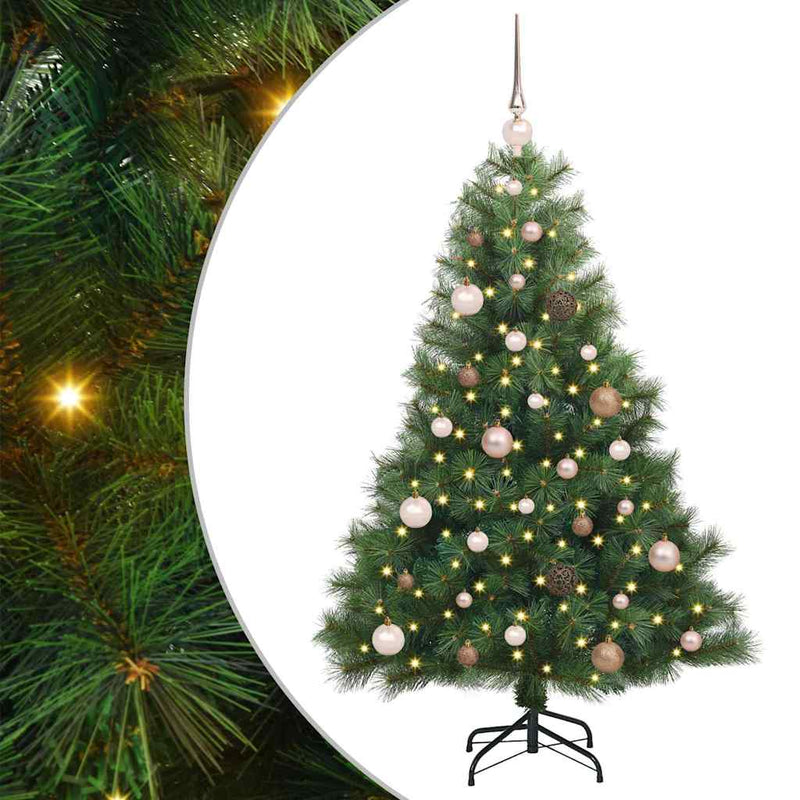 vidaXL Mű karácsonyfa 150 LED-del állvánnyal Zöld 150 cm PE és PVC