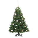 vidaXL Mű karácsonyfa 150 LED-del állvánnyal Zöld 150 cm PE és PVC