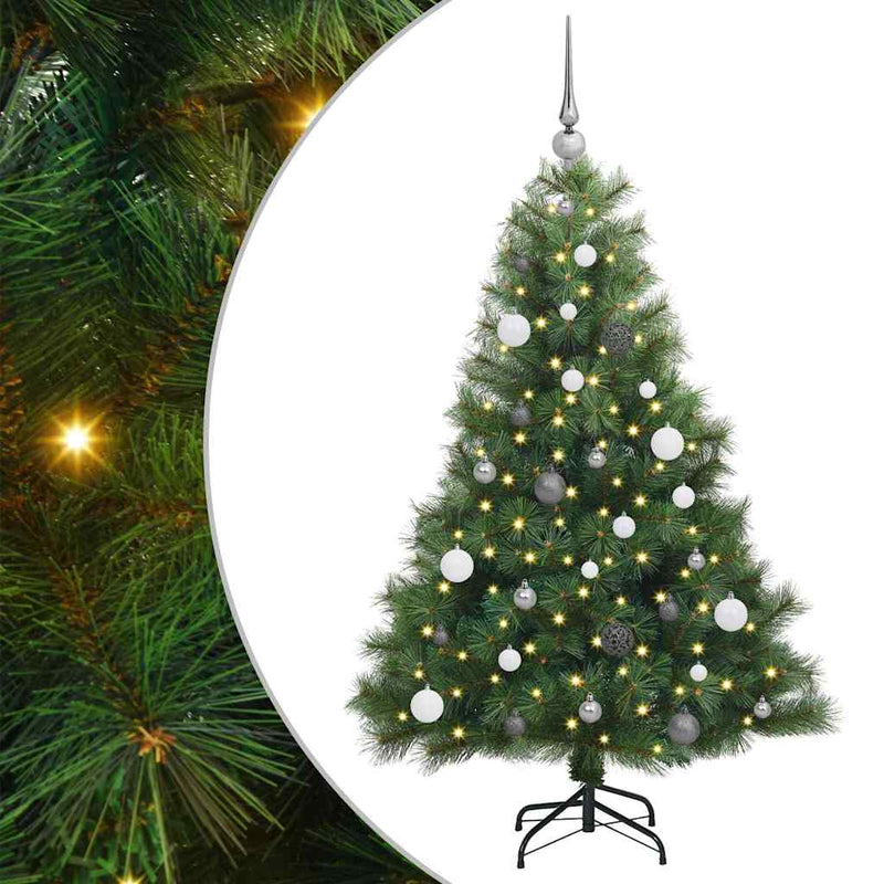 vidaXL Mű karácsonyfa 150 LED-del állvánnyal Zöld 150 cm PE és PVC