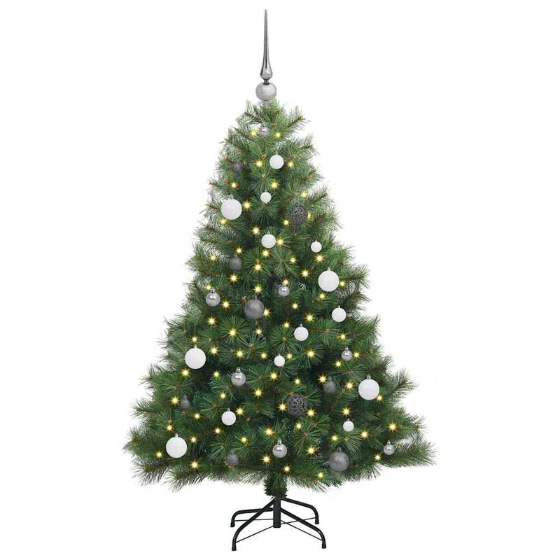 vidaXL Mű karácsonyfa 150 LED-del állvánnyal Zöld 150 cm PE és PVC