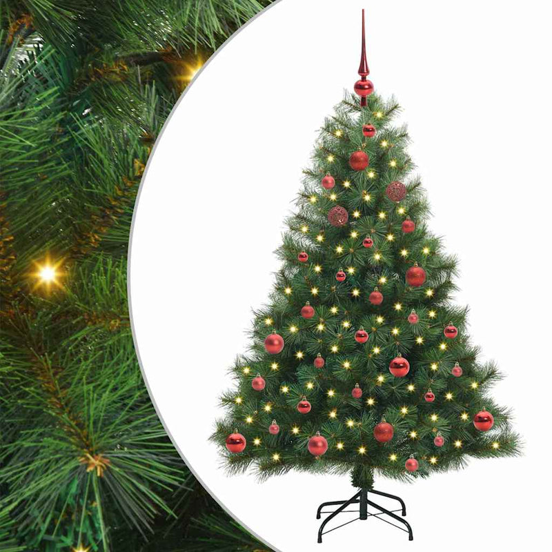 vidaXL Mű karácsonyfa 150 LED-del állvánnyal Zöld 150 cm PE és PVC