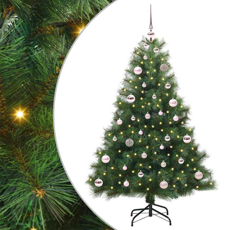 vidaXL Mű karácsonyfa 150 LED-del állvánnyal Zöld 150 cm PE és PVC