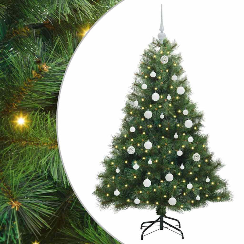 vidaXL Mű karácsonyfa 150 LED-del állvánnyal Zöld 150 cm PE és PVC