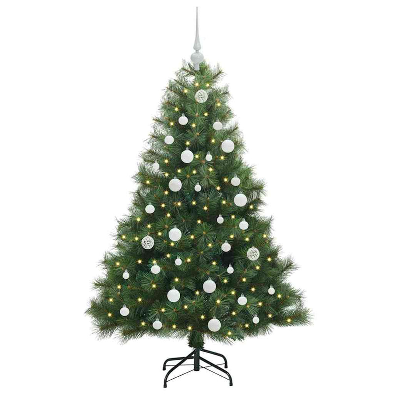 vidaXL Mű karácsonyfa 150 LED-del állvánnyal Zöld 150 cm PE és PVC