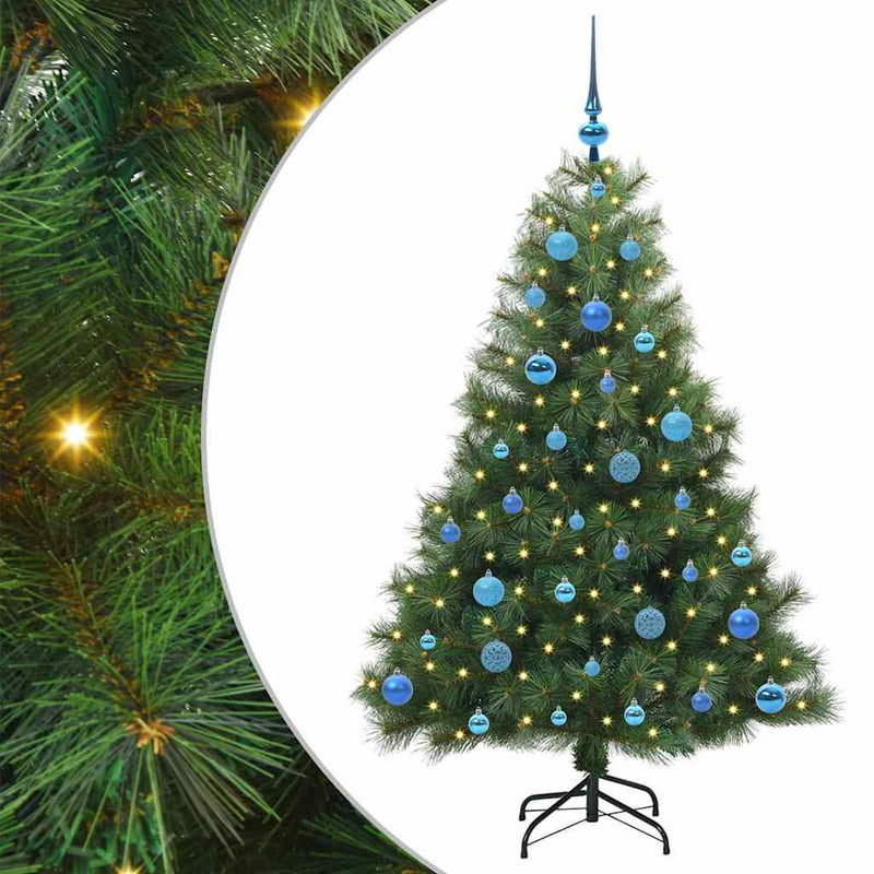 vidaXL Mű karácsonyfa 150 LED-del állvánnyal Zöld 150 cm PE és PVC