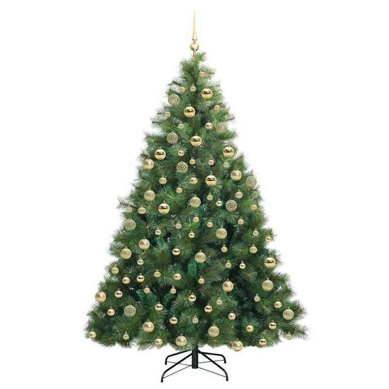 vidaXL Mű karácsonyfa 300 LED-del állvánnyal Zöld 180 cm PE és PVC