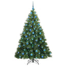 vidaXL Mű karácsonyfa 300 LED-del állvánnyal Zöld 180 cm PE és PVC