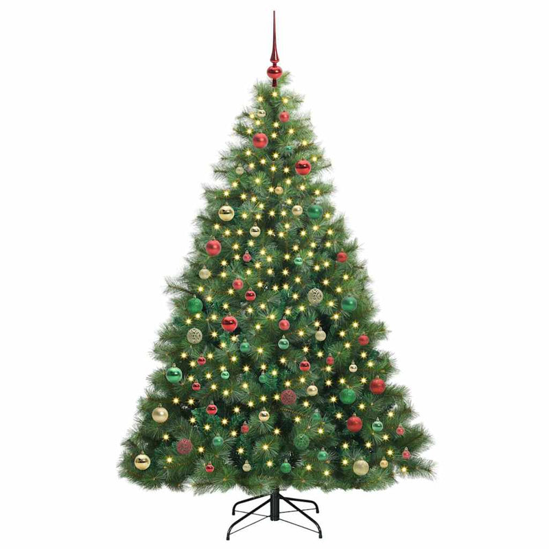 vidaXL Mű karácsonyfa 300 LED-del állvánnyal Zöld 180 cm PE és PVC