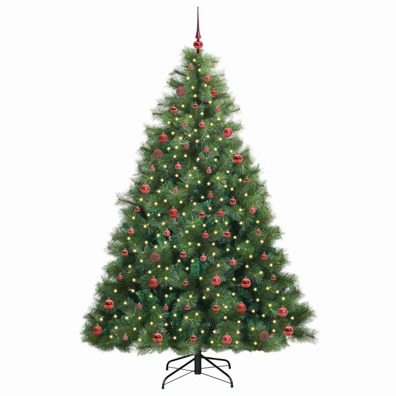 vidaXL Mű karácsonyfa 300 LED-del állvánnyal Zöld 210 cm PE és PVC