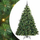 vidaXL Mű karácsonyfa 300 LED-del állvánnyal Zöld 210 cm PE és PVC