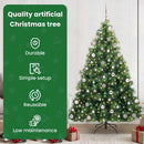 vidaXL Mű karácsonyfa 300 LED-del állvánnyal Zöld 210 cm PE és PVC