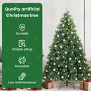 vidaXL Mű karácsonyfa 300 LED-del állvánnyal Zöld 210 cm PE és PVC
