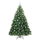vidaXL Mű karácsonyfa 300 LED-del állvánnyal Zöld 210 cm PE és PVC