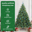 vidaXL Mű karácsonyfa 300 LED-del állvánnyal Zöld 210 cm PE és PVC