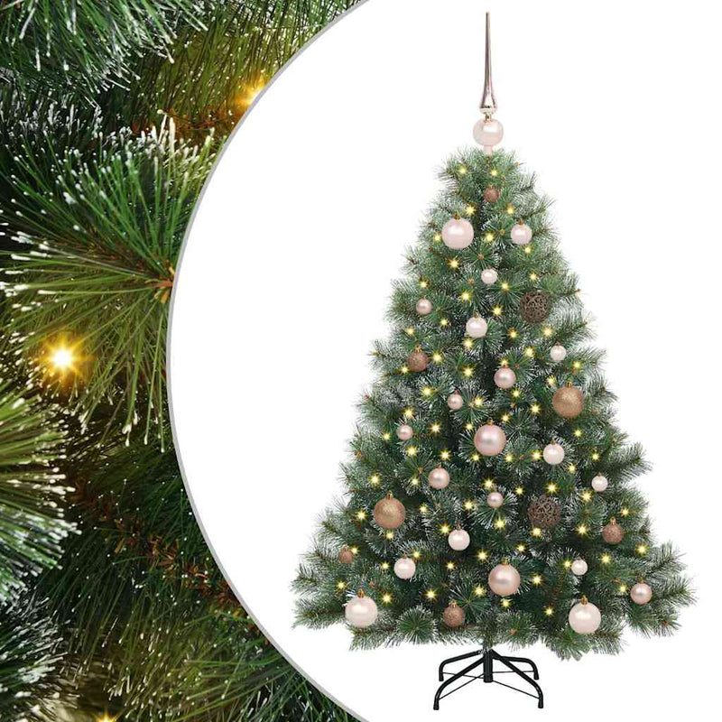 vidaXL Mű karácsonyfa 150 LED-del állvánnyal Zöld 120 cm PE és PVC