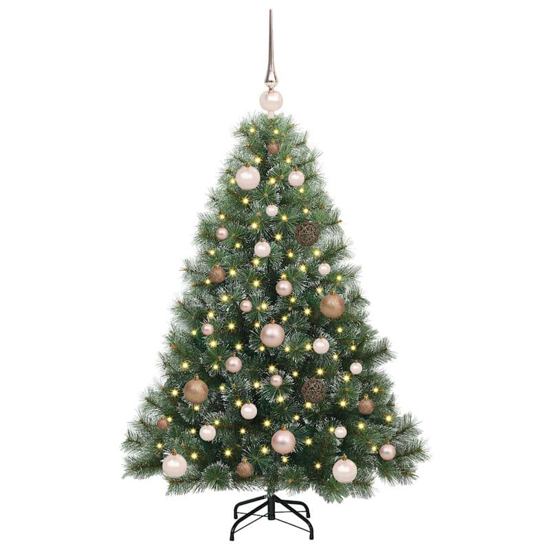 vidaXL Mű karácsonyfa 150 LED-del állvánnyal Zöld 120 cm PE és PVC