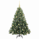 vidaXL Mű karácsonyfa 150 LED-del állvánnyal Zöld 150 cm PE és PVC