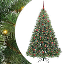 vidaXL Mű karácsonyfa 300 LED-del állvánnyal Zöld 180 cm PE és PVC