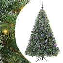 vidaXL Mű karácsonyfa 300 LED-del állvánnyal Zöld 180 cm PE és PVC