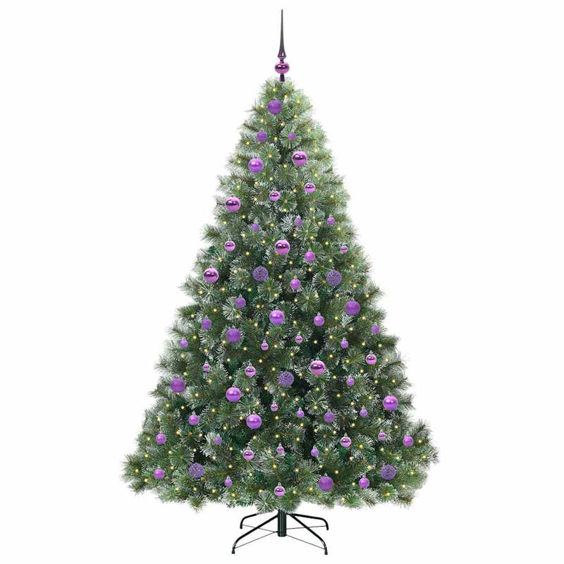 vidaXL Mű karácsonyfa 300 LED-del állvánnyal Zöld 180 cm PE és PVC