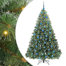 vidaXL Mű karácsonyfa 300 LED-del állvánnyal Zöld 180 cm PE és PVC