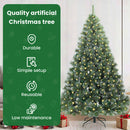 vidaXL Mű karácsonyfa 300 LED-del állvánnyal Zöld 210 cm PE és PVC