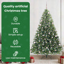 vidaXL Mű karácsonyfa 300 LED-del állvánnyal Zöld 210 cm PE és PVC