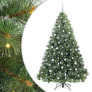 vidaXL Mű karácsonyfa 300 LED-del állvánnyal Zöld 210 cm PE és PVC