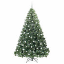 vidaXL Mű karácsonyfa 300 LED-del állvánnyal Zöld 210 cm PE és PVC