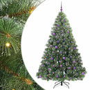 vidaXL Mű karácsonyfa 300 LED-del állvánnyal Zöld 210 cm PE és PVC
