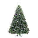 vidaXL Mű karácsonyfa 300 LED-del állvánnyal Zöld 210 cm PE és PVC