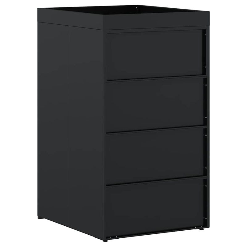 vidaXL Kukás Tároló Virágzó Tetővel Egyszemélyes 240L Kukához Fekete