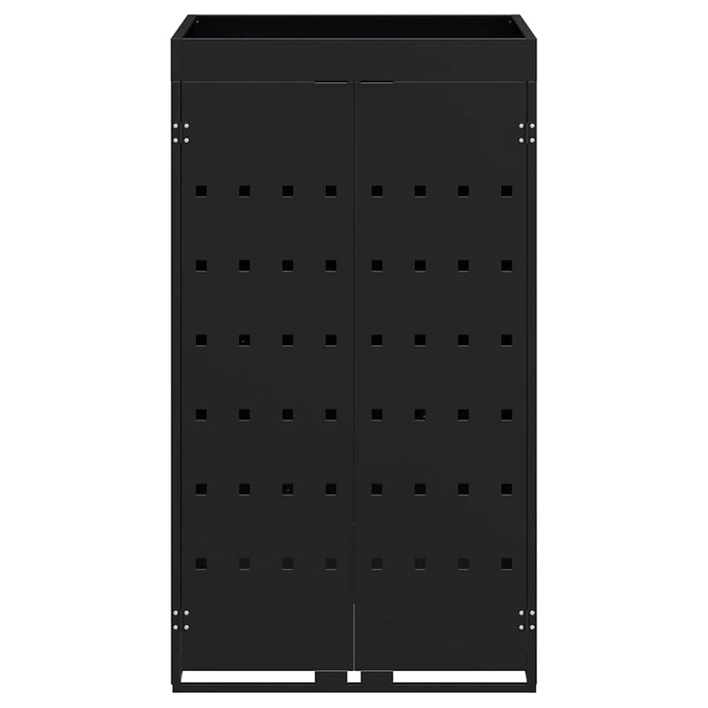 vidaXL Kukás Tároló Virágzó Tetővel Egyszemélyes 240L Kukához Fekete