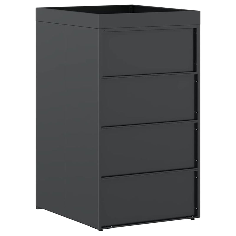 vidaXL Kukás Tároló Virágzó Tetővel Egyszemélyes 240L Kukához Antracit