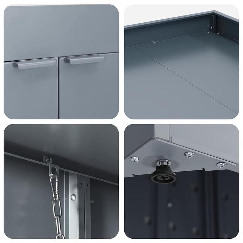 vidaXL Kukás Tároló Virágzó Tetővel Egyszemélyes 240L Kukához