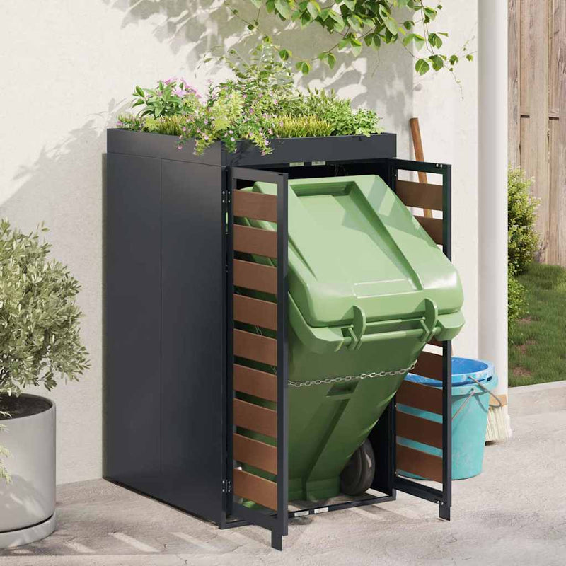 vidaXL Hulladékgyűjtő tároló virágcserép tetővel 240L-es kukához