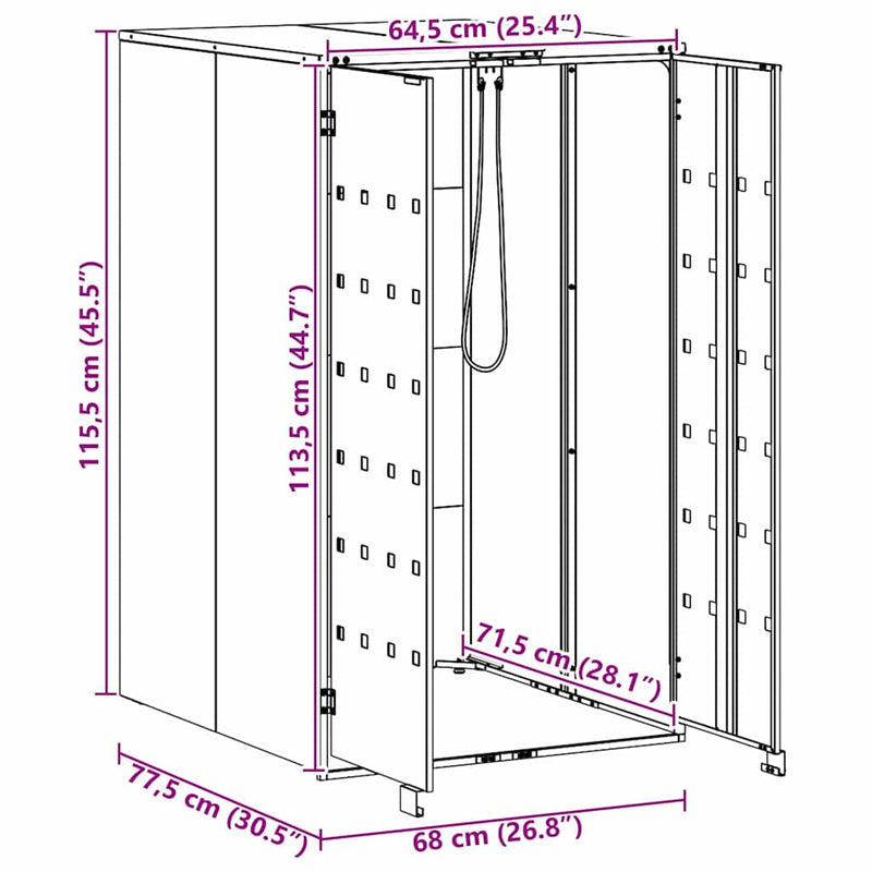 vidaXL Hulladékgyűjtő tároló gázliftinges fedéllel 240L-es kukához