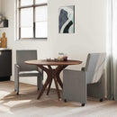 vidaXL Kerekes Étkező Székek 2 pcs Világosszürke 57 x 66 x 94 cm