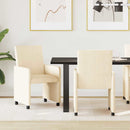 vidaXL Kerekes Étkező Székek 2 pcs Krém 57 x 66 x 94 cm Bársony anyag