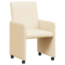 vidaXL Kerekes Étkező Székek 2 pcs Krém 57 x 66 x 94 cm Bársony anyag
