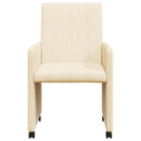 vidaXL Kerekes Étkező Székek 2 pcs Krém 57 x 66 x 94 cm Bársony anyag