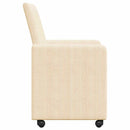 vidaXL Kerekes Étkező Székek 2 pcs Krém 57 x 66 x 94 cm Bársony anyag
