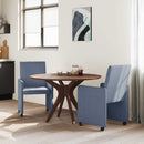 vidaXL Kerekes Étkező Székek 2 pcs Kék 57 x 66 x 94 cm Bársony anyag