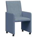 vidaXL Kerekes Étkező Székek 2 pcs Kék 57 x 66 x 94 cm Bársony anyag