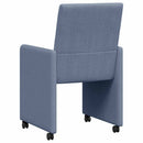 vidaXL Kerekes Étkező Székek 2 pcs Kék 57 x 66 x 94 cm Bársony anyag