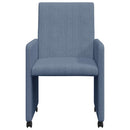 vidaXL Kerekes Étkező Székek 2 pcs Kék 57 x 66 x 94 cm Bársony anyag