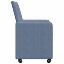 vidaXL Kerekes Étkező Székek 2 pcs Kék 57 x 66 x 94 cm Bársony anyag